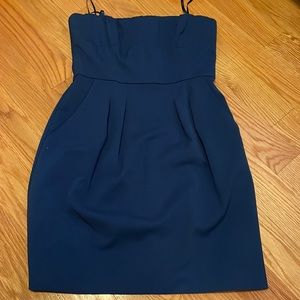 Strapless Navy Dress